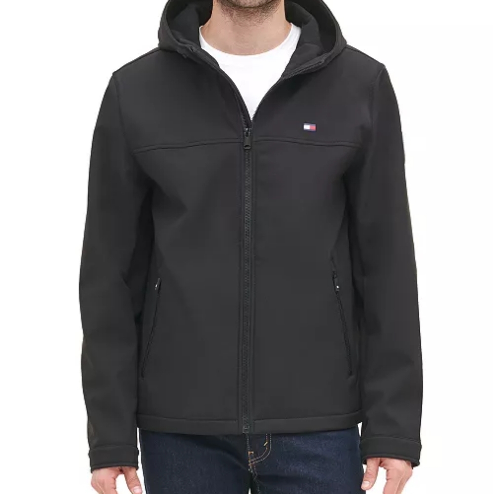 TOMMY HILFIGER MEN'S SOFTSHELL HOODED BOMB…
